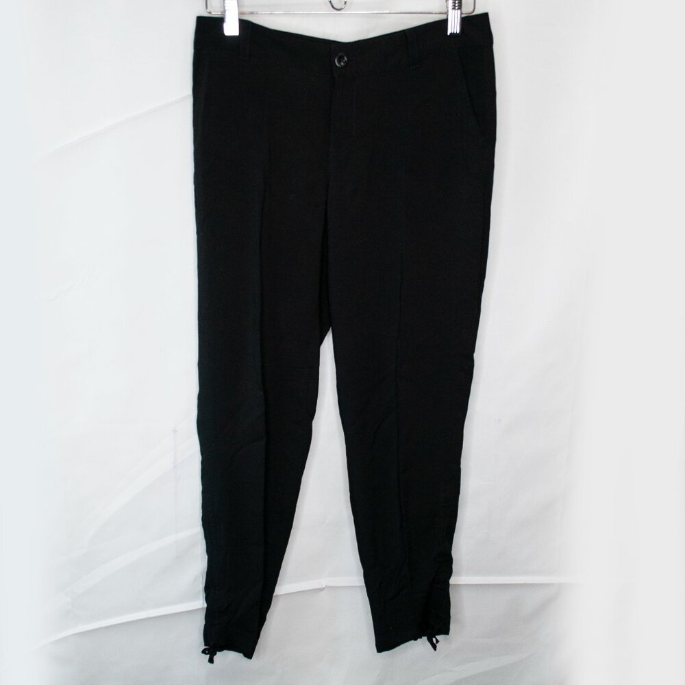 Lauren Ralph Lauren Viscose Pants Womens 4P Petite Black Side Ties Casual MM10